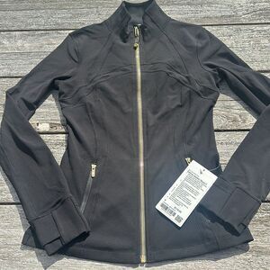 Lululemon Define Jacket Nulu black gold size 8 NWT